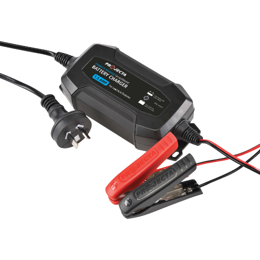 Picture of 12V 1.5AH PROJECTA CHARGE N' MAINTAIN 4 STAGE AUTOMATIC BATTERY CHARGER