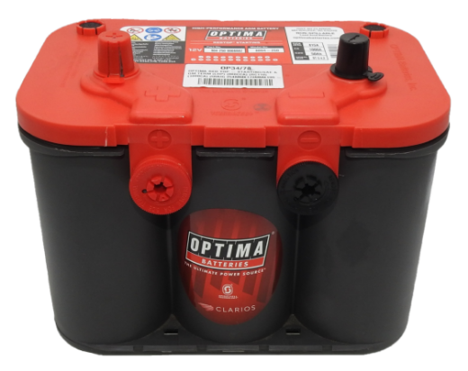 Picture of 34/78 - 12VOLT 815 CCA 50AH OPTIMA (8004-250) RED TOP CRANKING AGM BATTERY - STARTING/SAE & GM TERM - LHP