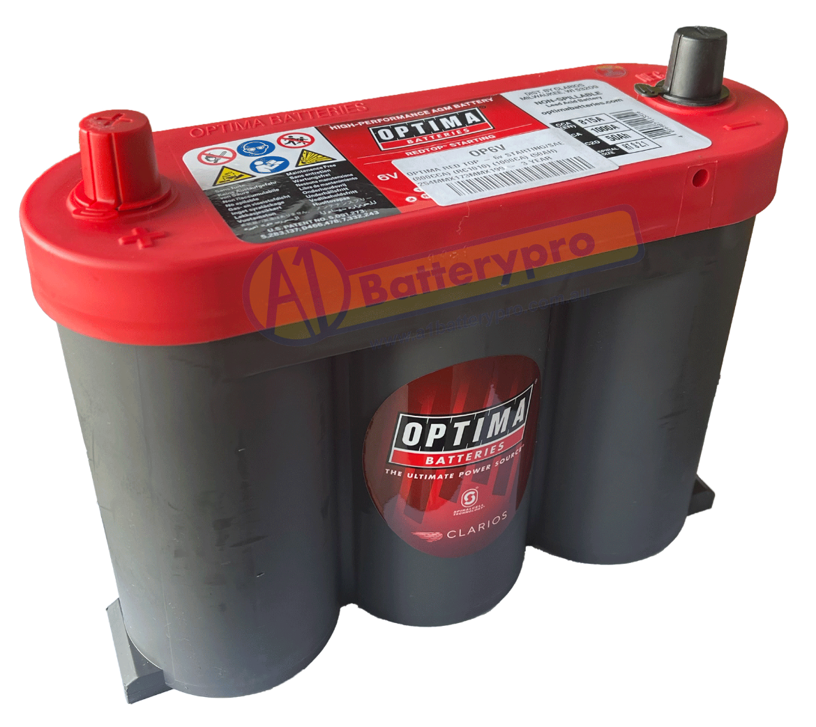 Picture of 6VOLT 800CCA 50AH OPTIMA (8010-355) RED TOP CRANKING AGM BATTERY STARTING/SAE