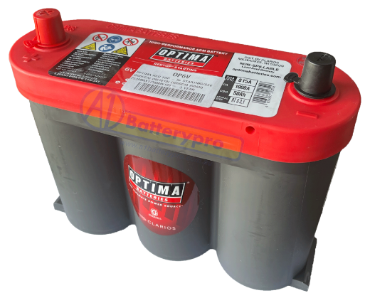 Picture of 6VOLT 800CCA 50AH OPTIMA (8010-355) RED TOP CRANKING AGM BATTERY STARTING/SAE