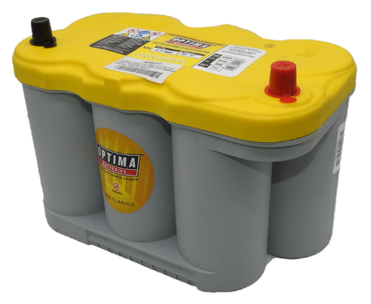 Picture of 12VOLT 845CCA 66AH OPTIMA (8037-327) YELLOWTOP AGM DEEP CYCLE DUAL PURPOSE BATTERY - DUAL PURPOSE SAE POST - RHP