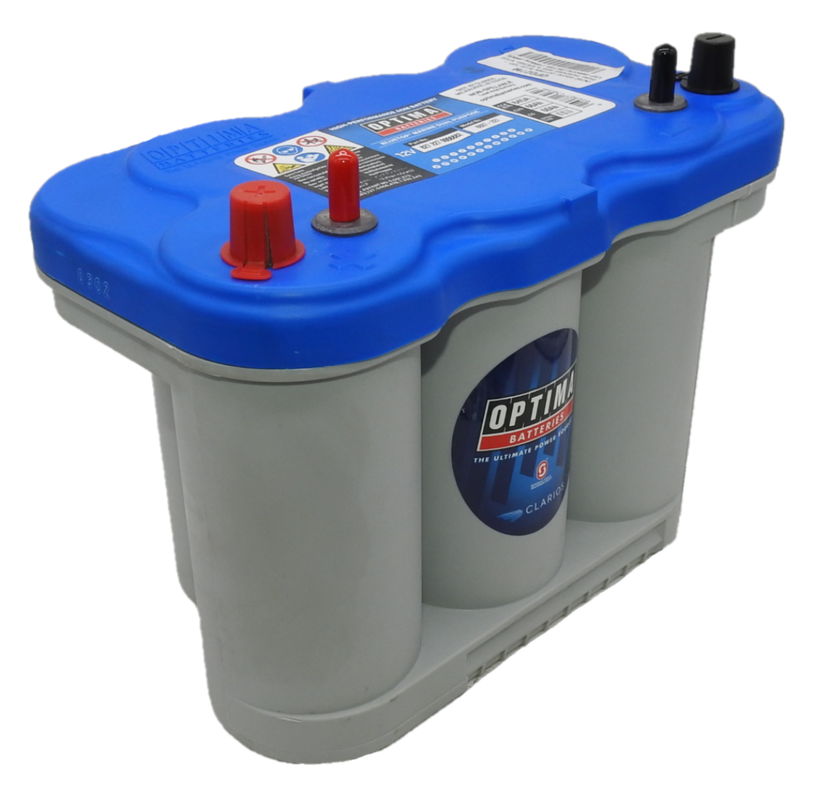 Picture of 12VOLT 845 CCA 66AH OPTIMA (8027-227) BLUE TOP MARINE AGM BATTERY - DUAL PURPOSE /SAE & S/STEEL STUD - LHP