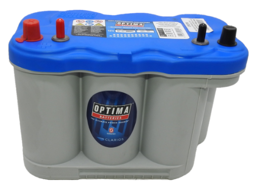 Picture of 12VOLT 845 CCA 66AH OPTIMA (8027-227) BLUE TOP MARINE AGM BATTERY - DUAL PURPOSE /SAE & S/STEEL STUD - LHP