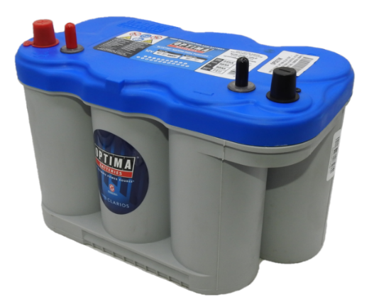 Picture of 12VOLT 845 CCA 66AH OPTIMA (8027-227) BLUE TOP MARINE AGM BATTERY - DUAL PURPOSE /SAE & S/STEEL STUD - LHP