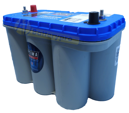 Picture of 12VOLT 975CCA 75AH OPTIMA (8052-188) BLUE TOP MARINE AGM BATTERY -DUAL PURPOSE /SAE & S/STEEL STUD - LHP