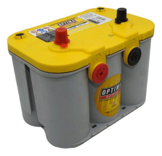 Picture of 12VOLT 750CCA 55AH OPTIMA (8014-254) YELLOWTOP AGM DEEP CYCLE DUAL PURPOSE BATTERY - DUAL PURPOSE /SAE & GM TERM - LHP