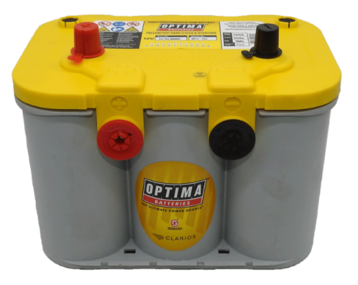 Picture of 12VOLT 750CCA 55AH OPTIMA (8014-254) YELLOWTOP AGM DEEP CYCLE DUAL PURPOSE BATTERY - DUAL PURPOSE /SAE & GM TERM - LHP