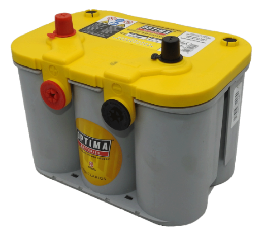 Picture of 12VOLT 750CCA 55AH OPTIMA (8014-254) YELLOWTOP AGM DEEP CYCLE DUAL PURPOSE BATTERY - DUAL PURPOSE /SAE & GM TERM - LHP