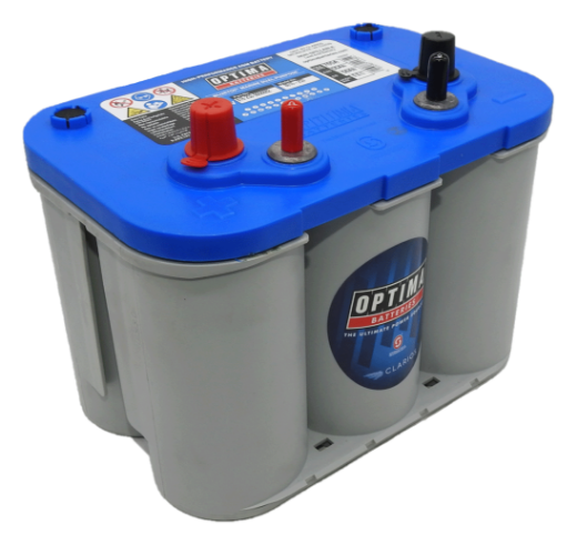 Picture of 12VOLT 750CCA 55AH OPTIMA (8016-253) BLUE TOP MARINE AGM BATTERY- DUAL PURPOSE /SAE & S/STEEL STUD - LHP