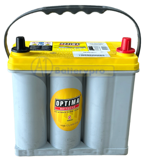 Picture of 12VOLT 450CCA 38AH OPTIMA (8072-176) YELLOWTOP AGM DEEP CYCLE DUAL PURPOSE BATTERY - SAE - PRIUS FIT JIS SMALL POST POSITIVE RIGHT