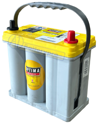 Picture of 12VOLT 450CCA 38AH OPTIMA (8072-176) YELLOWTOP AGM DEEP CYCLE DUAL PURPOSE BATTERY - SAE - PRIUS FIT JIS SMALL POST POSITIVE RIGHT